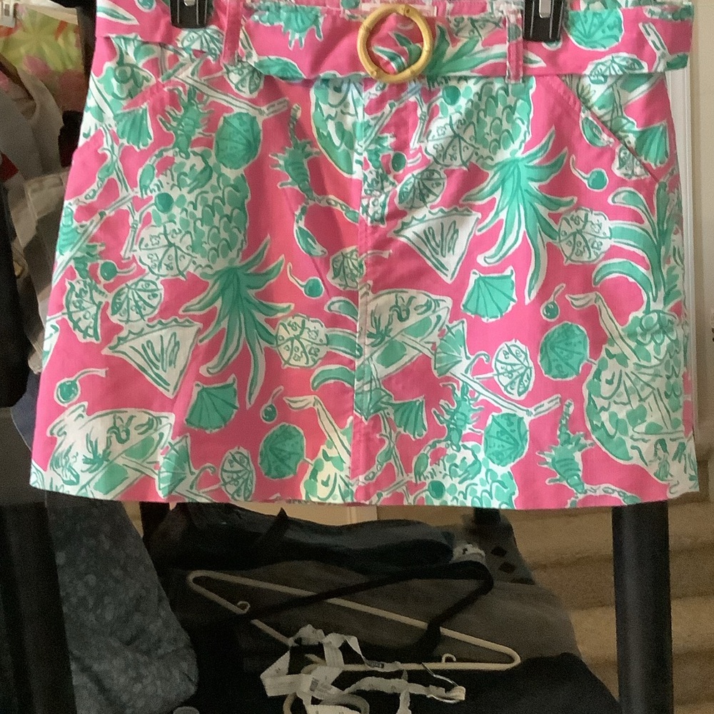 Lilly Pulitzer Pink and Green‎ Skirt, 6, vintage